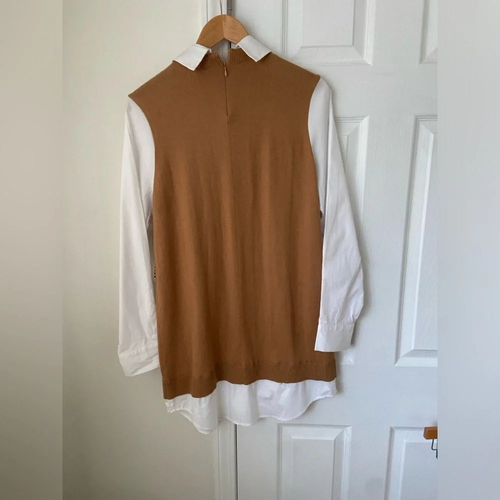 NWT STAUD Fern Dress - tan/white - small - Picture 3 of 5